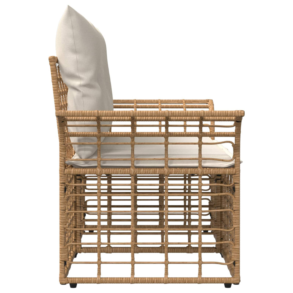 vidaXL Ogrodowy loveseat 2 pcs Naturalny i Kremowy Biały polirattan