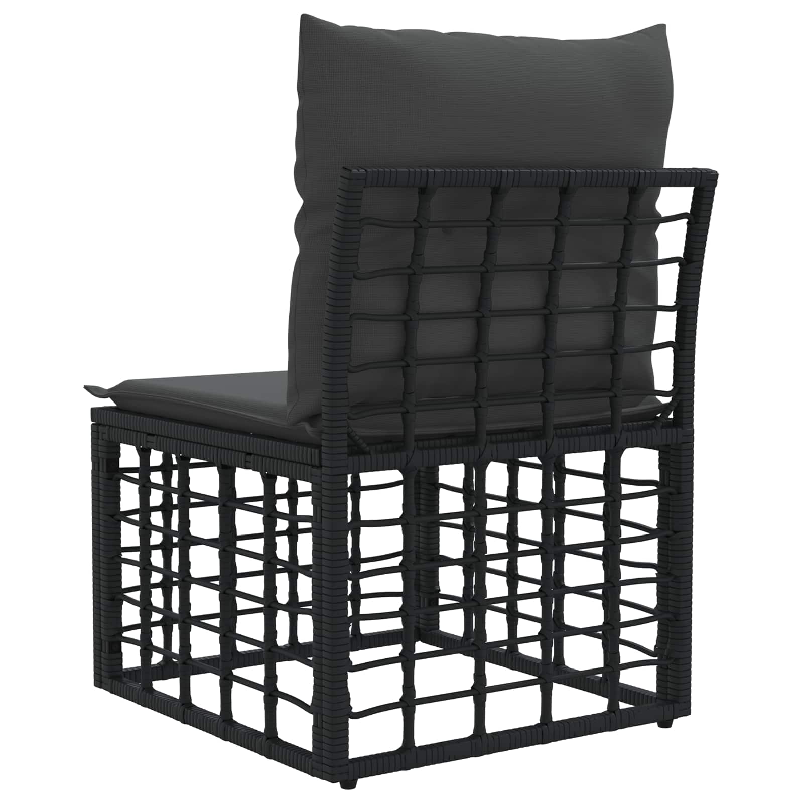 vidaXL Modularna ogrodowa sofa bez podłokietników Czarny polirattan