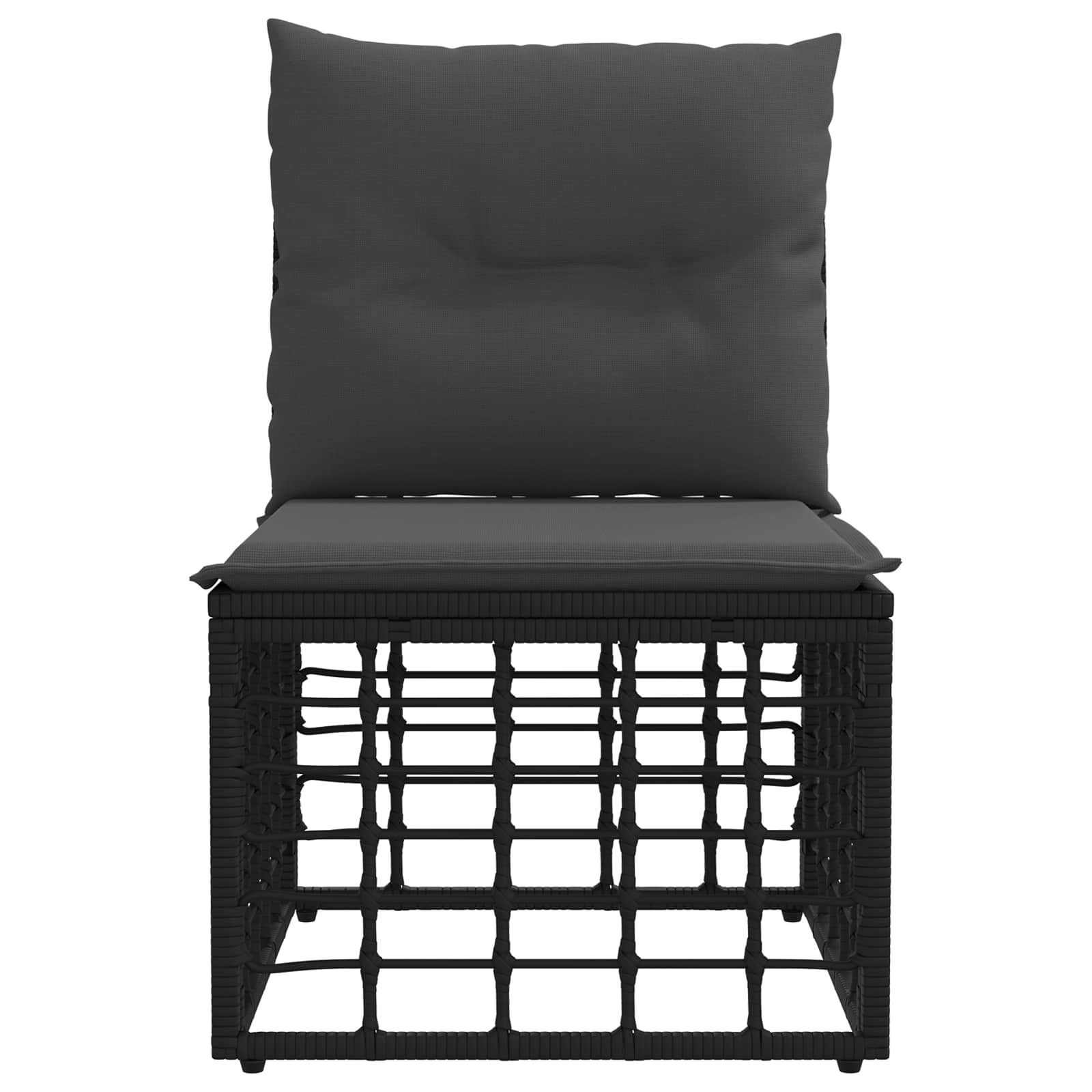 vidaXL Modularna ogrodowa sofa bez podłokietników Czarny polirattan