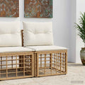 vidaXL Modularna ogrodowa sofa bez podłokietników naturalny polirattan