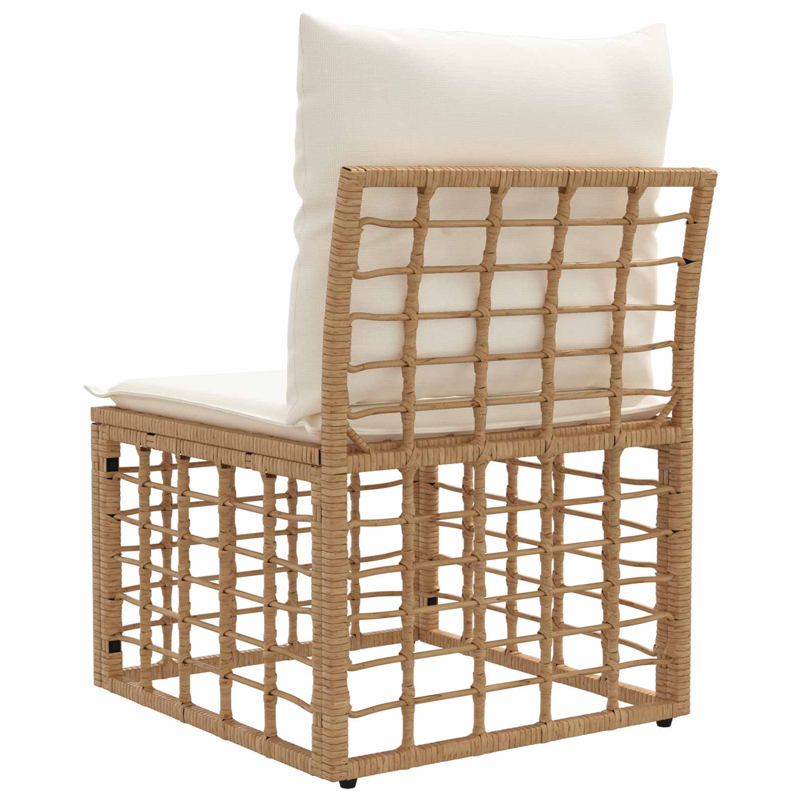 vidaXL Modularna ogrodowa sofa bez podłokietników naturalny polirattan