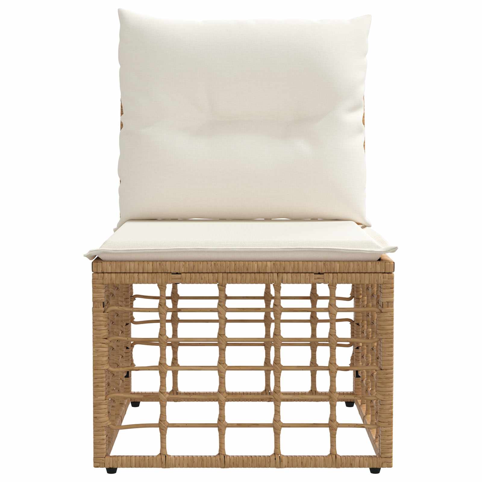 vidaXL Modularna ogrodowa sofa bez podłokietników naturalny polirattan