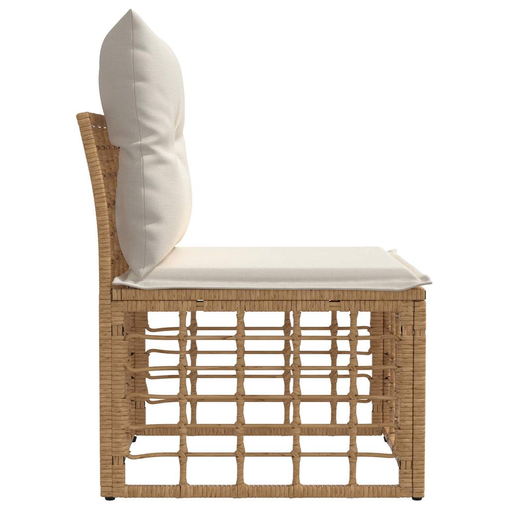 vidaXL Modularna ogrodowa sofa bez podłokietników naturalny polirattan