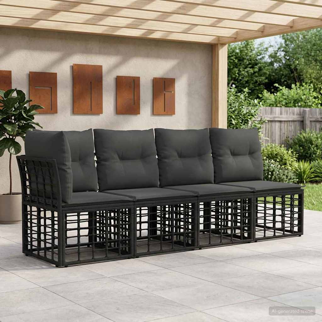 vidaXL Sofa ogrodowa 4-osobowa z lewym podłokietnikiem 4 pcs
