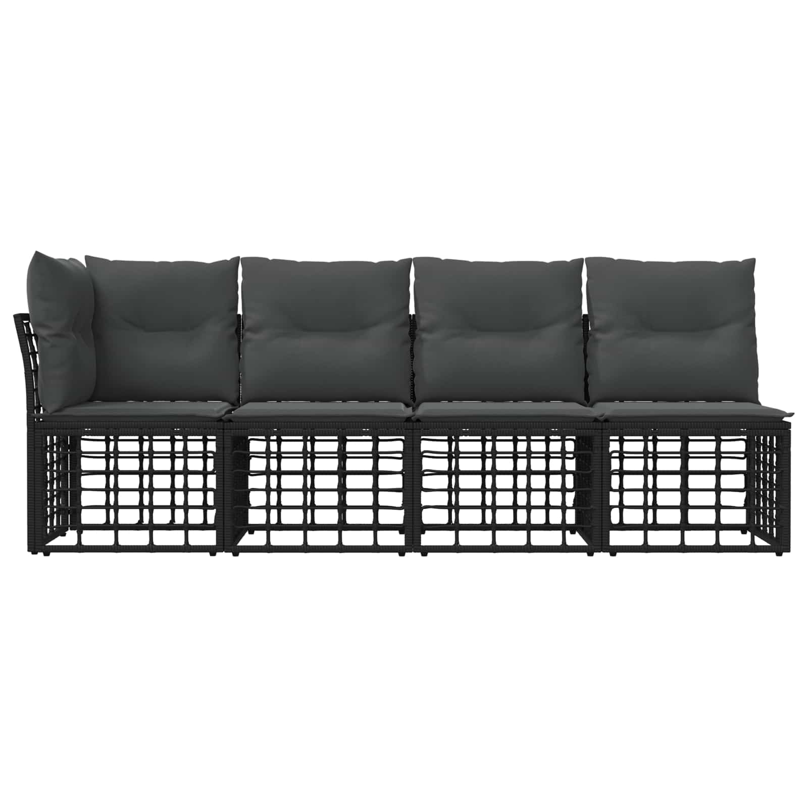 vidaXL Sofa ogrodowa 4-osobowa z lewym podłokietnikiem 4 pcs