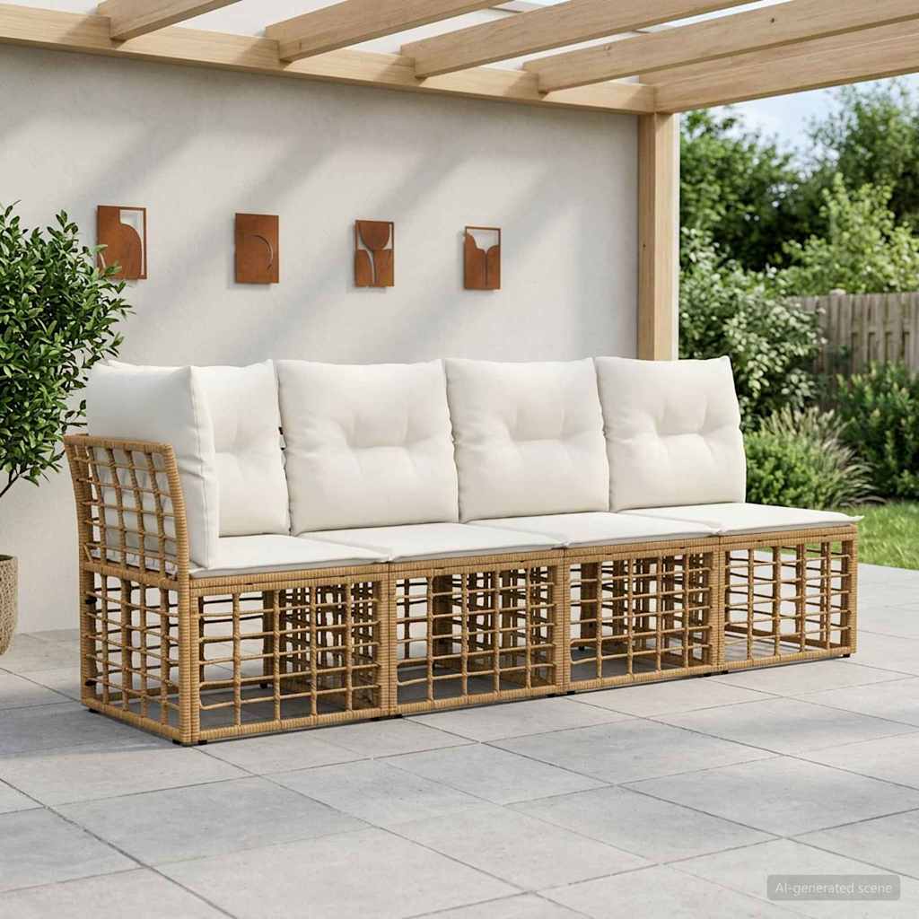vidaXL Sofa ogrodowa 4-osobowa z lewym podłokietnikiem 4 pcs
