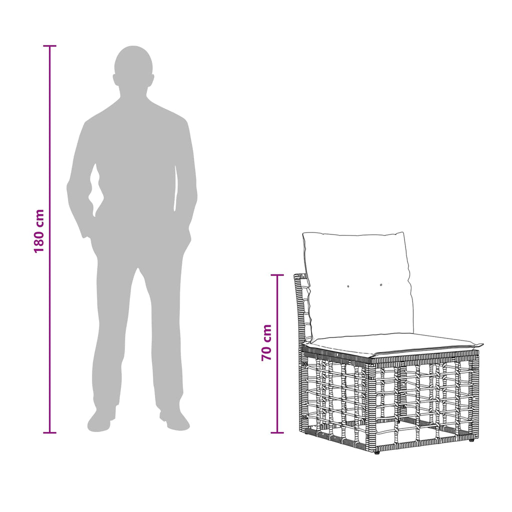 vidaXL Sofa ogrodowa 4-osobowa bez podłokietników 4 pcs