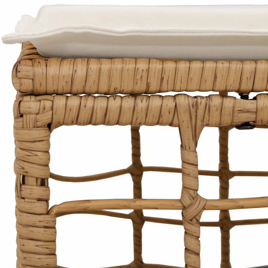 vidaXL Pufa ogrodowa naturalny polirattan