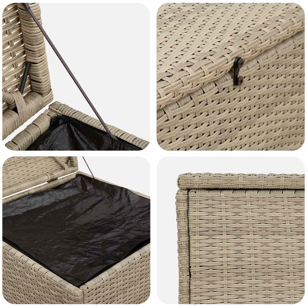 vidaXL Pudełko na poduszki Jasnoszary 55 x 55 x 69 cm polirattan