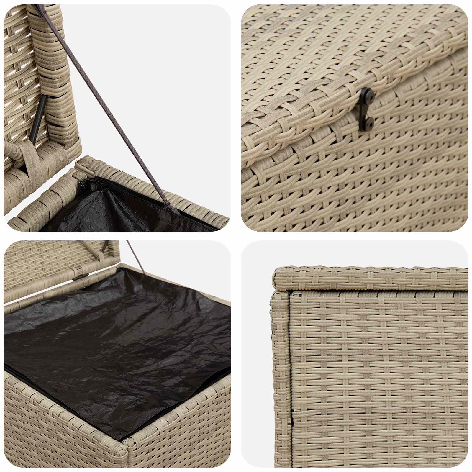 vidaXL Pudełko na poduszki Jasnoszary 55 x 55 x 69 cm polirattan