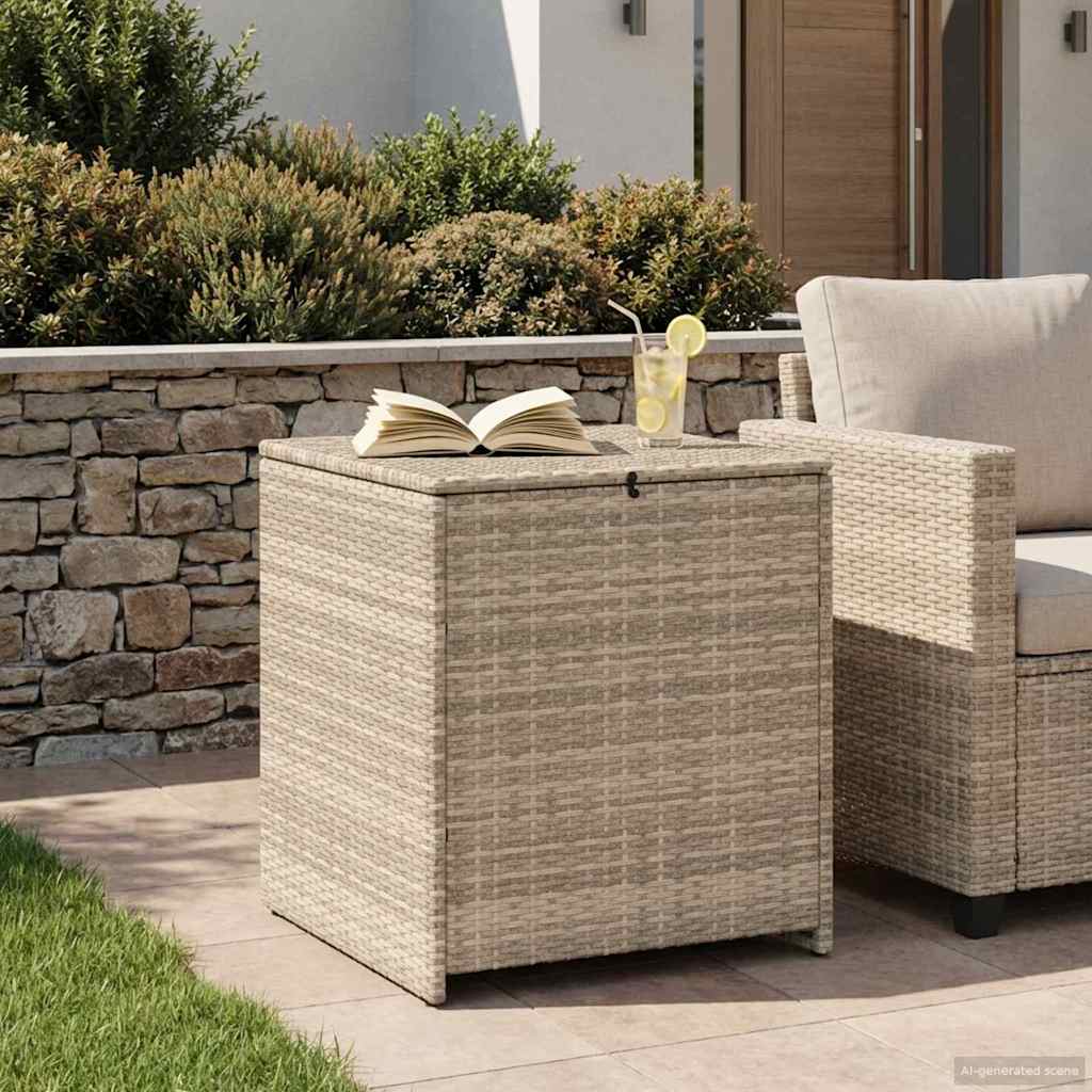 vidaXL Pudełko na poduszki Jasnoszary 55 x 55 x 69 cm polirattan