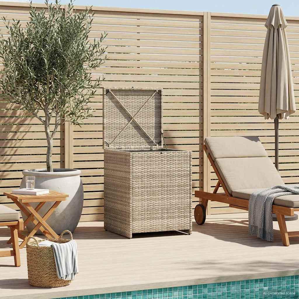 vidaXL Pudełko na poduszki Jasnoszary 55 x 55 x 69 cm polirattan