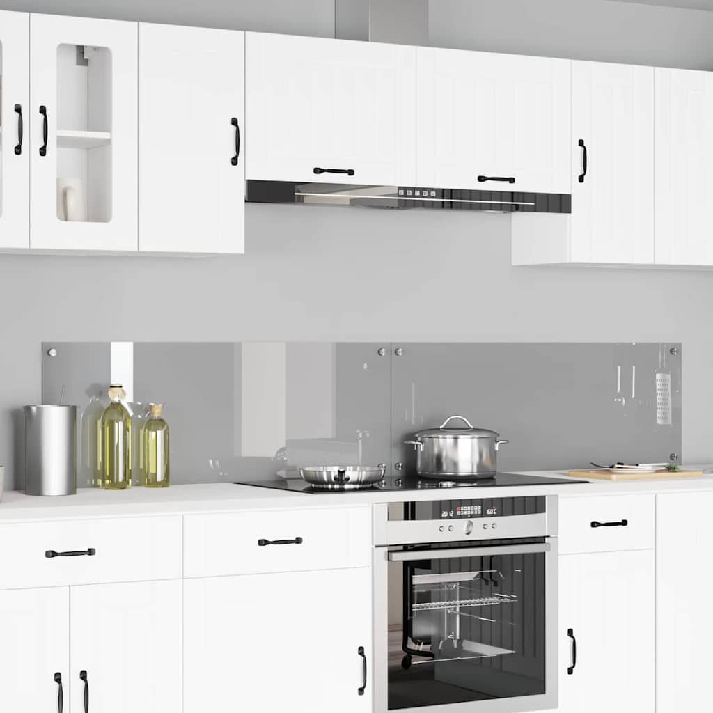 vidaXL Panel kuchenny 2 szt. Jasnoszary 110 x 40 cm szkło hartowane