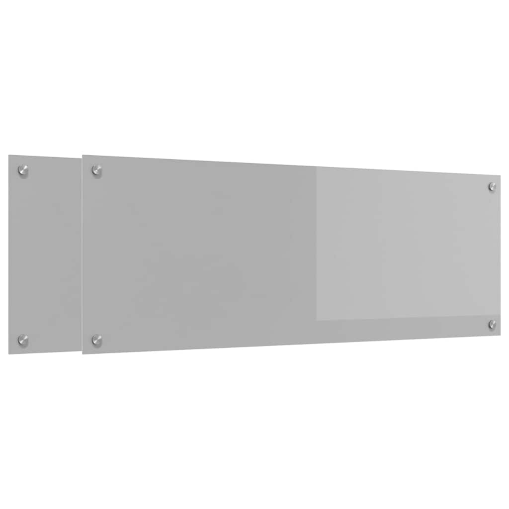 vidaXL Panel kuchenny 2 szt. Jasnoszary 110 x 40 cm szkło hartowane