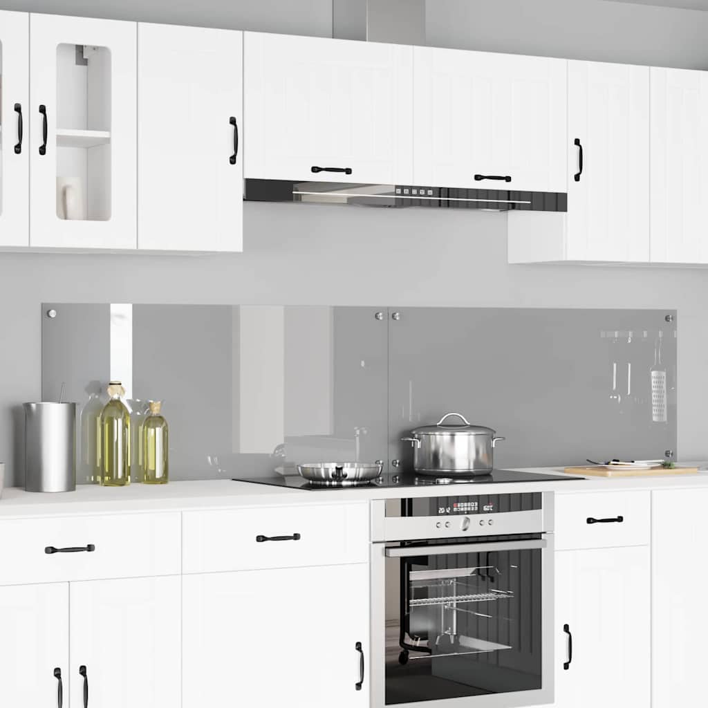 vidaXL Panel kuchenny 2 szt. Jasnoszary 110 x 50 cm szkło hartowane