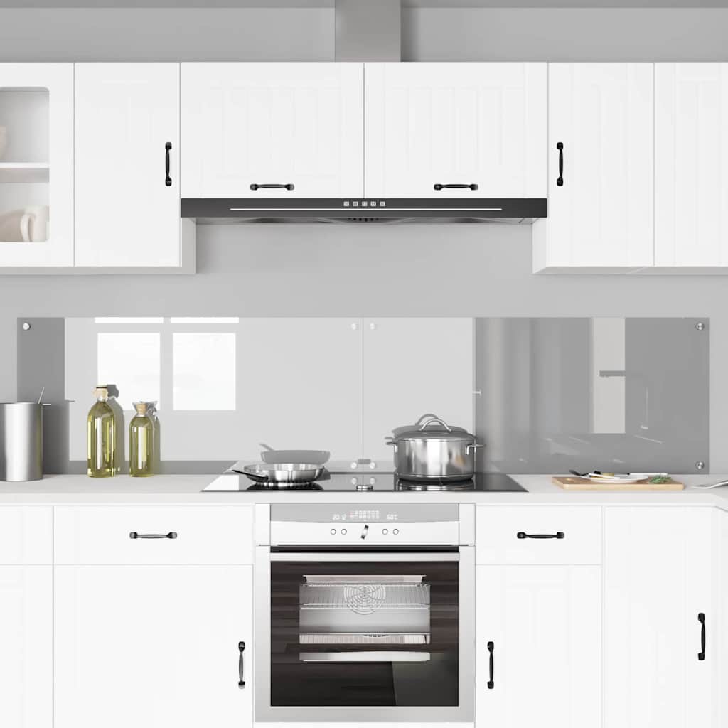 vidaXL Panel kuchenny 2 szt. Jasnoszary 110 x 50 cm szkło hartowane