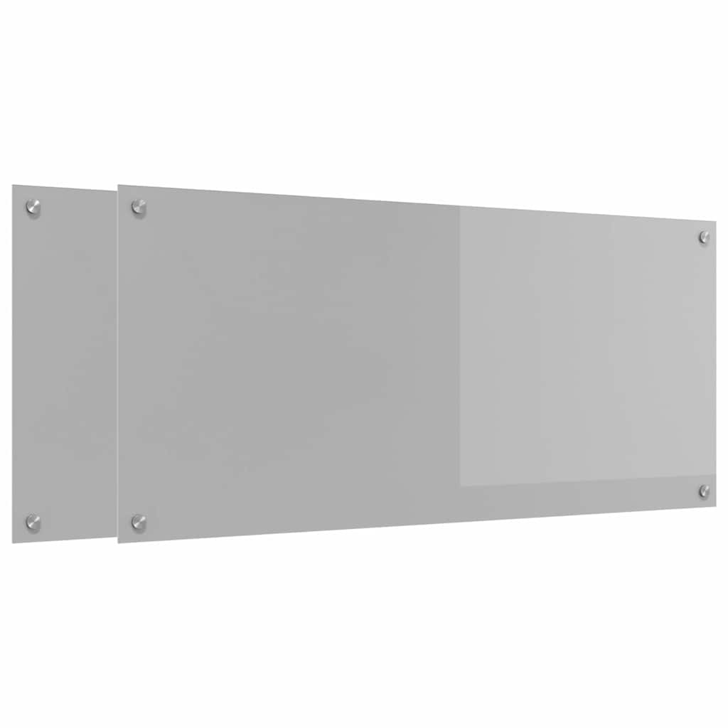 vidaXL Panel kuchenny 2 szt. Jasnoszary 110 x 50 cm szkło hartowane