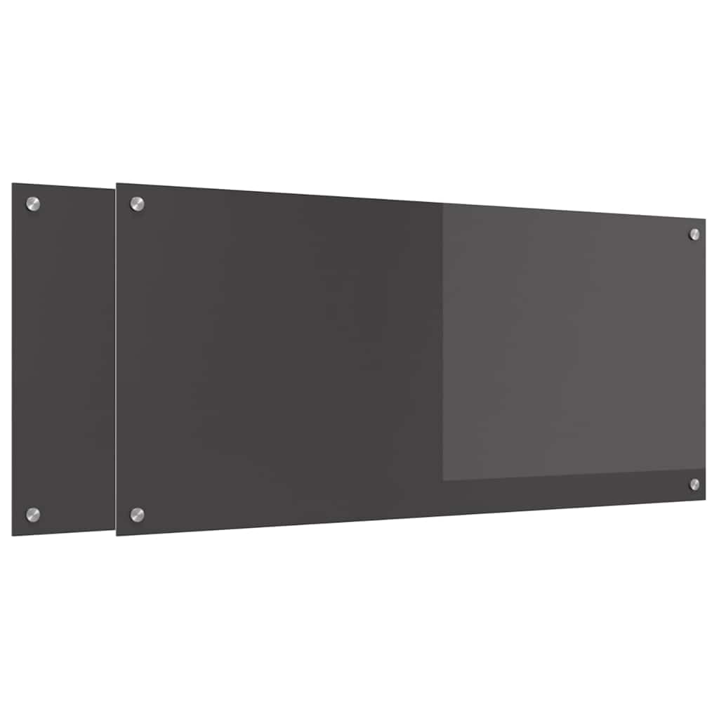 vidaXL Panel kuchenny 2 szt. Ciemnoszary 110 x 50 cm szkło hartowane