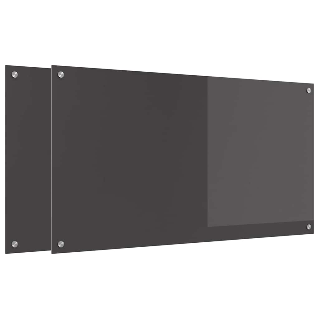 vidaXL Panel kuchenny 2 szt. Ciemnoszary 110 x 60 cm szkło hartowane