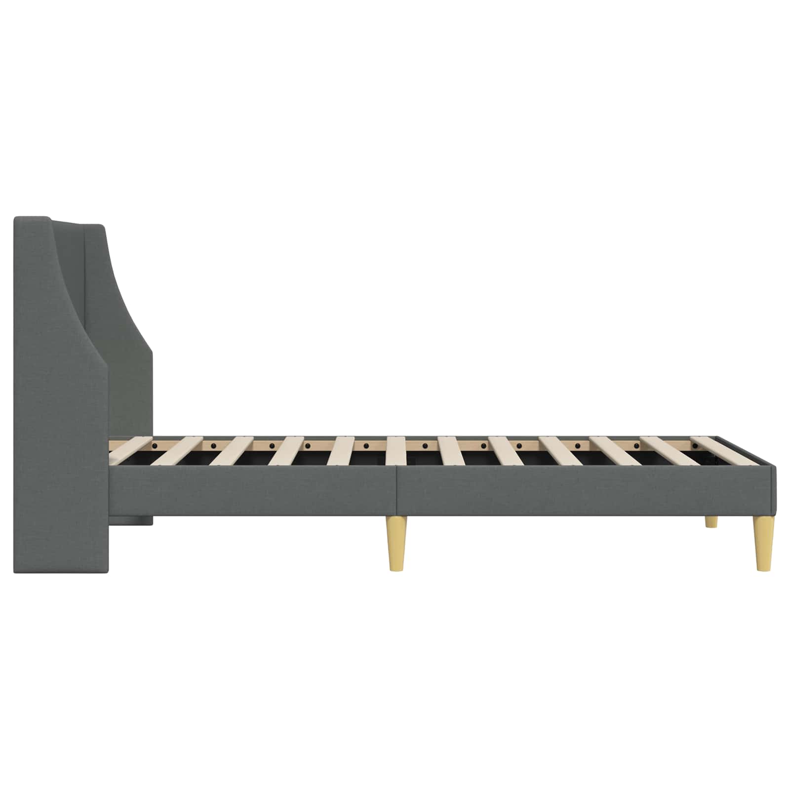vidaXL Ramka łóżka Z zagłówkiem Ciemnoszary 90 x 190 cm Aksamit