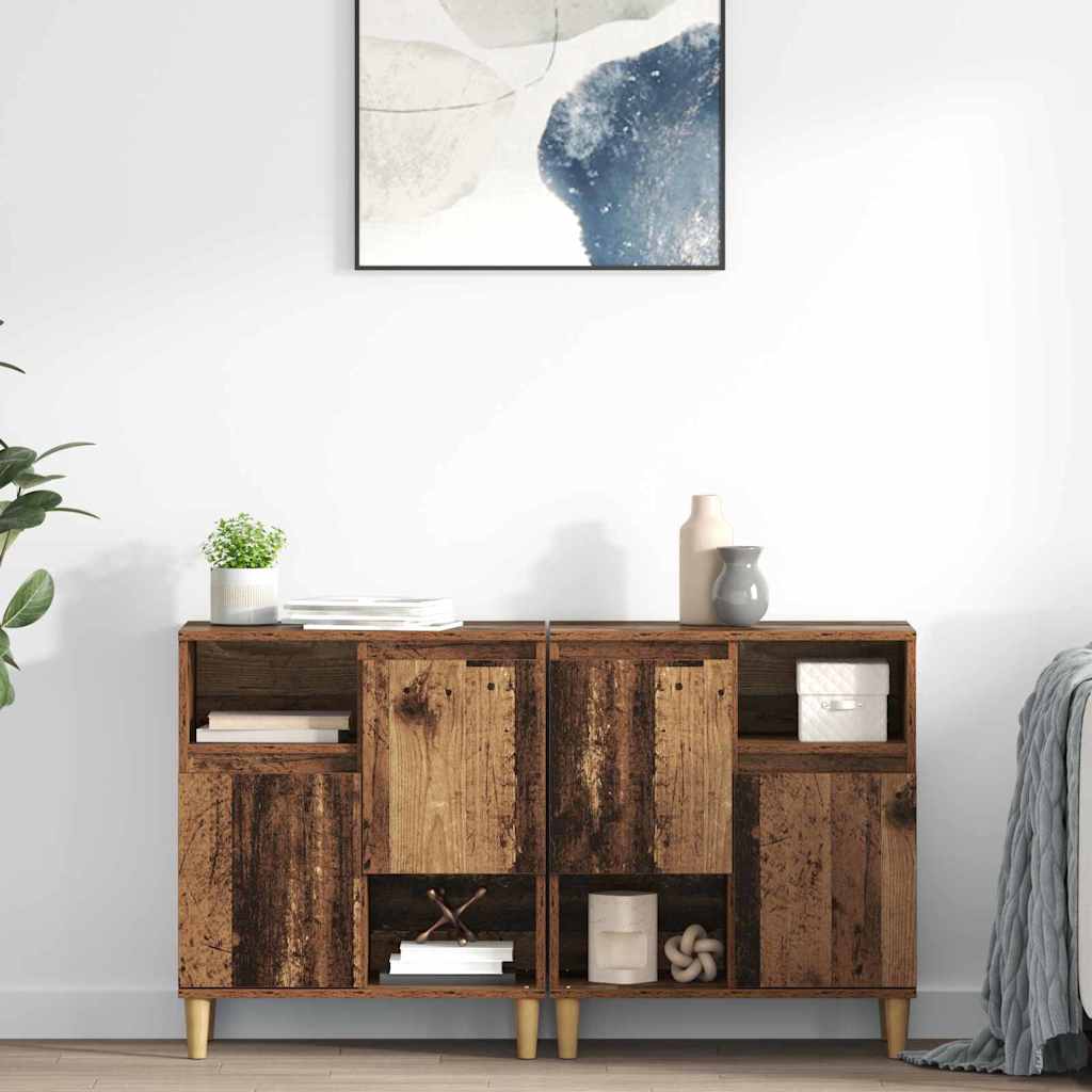 vidaXL Komody 2 pcs Stare drewno 60 x 35 x 70 cm