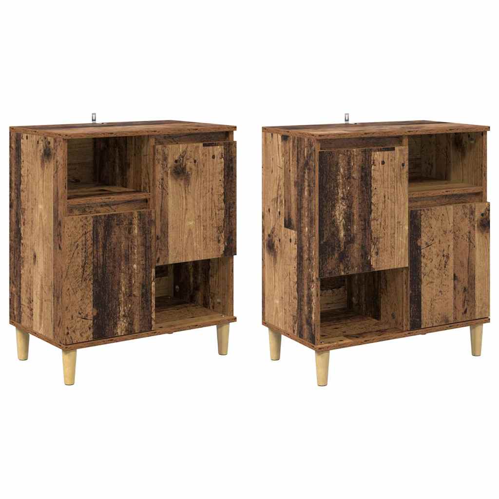 vidaXL Komody 2 pcs Stare drewno 60 x 35 x 70 cm