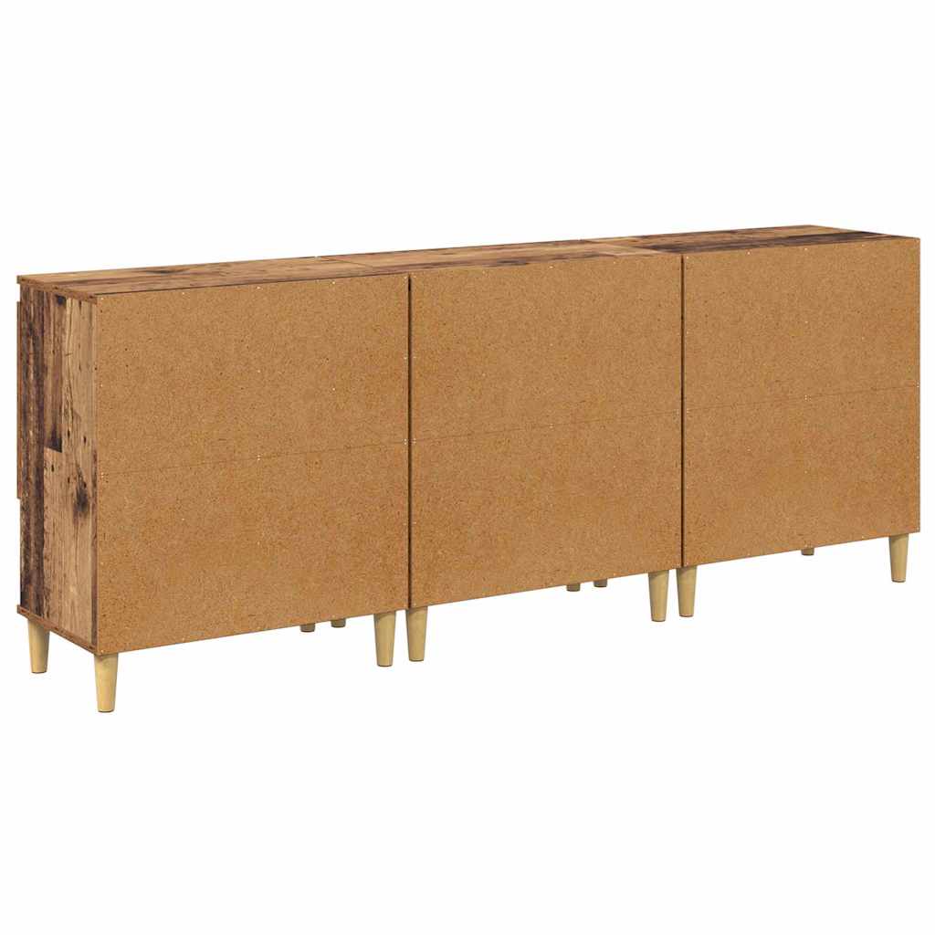 vidaXL Komody 3 pcs Stare drewno 60 x 35 x 70 cm