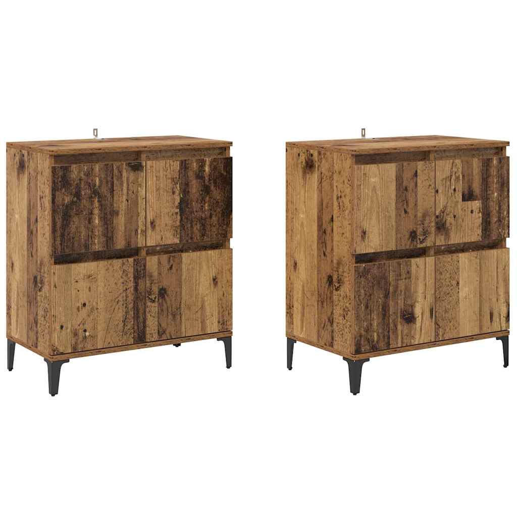 vidaXL Komody 2 pcs Stare drewno 60 x 35 x 70 cm