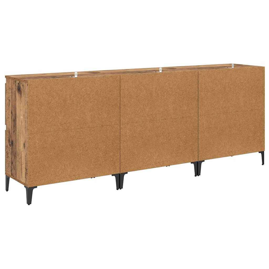 vidaXL Komody 3 pcs Stare drewno 60 x 35 x 70 cm