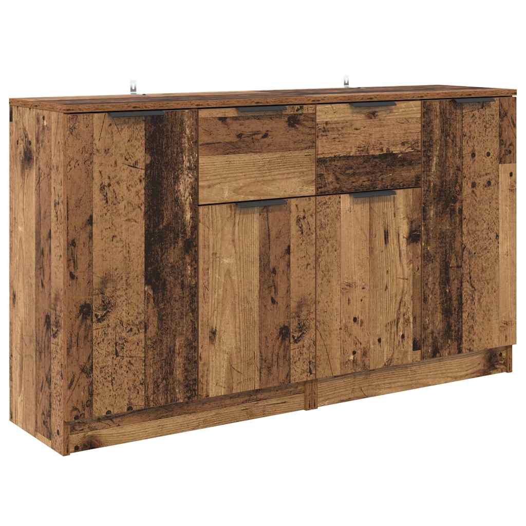 vidaXL Komody z szufladą 2 pcs Stare drewno 60 x 30 x 70 cm