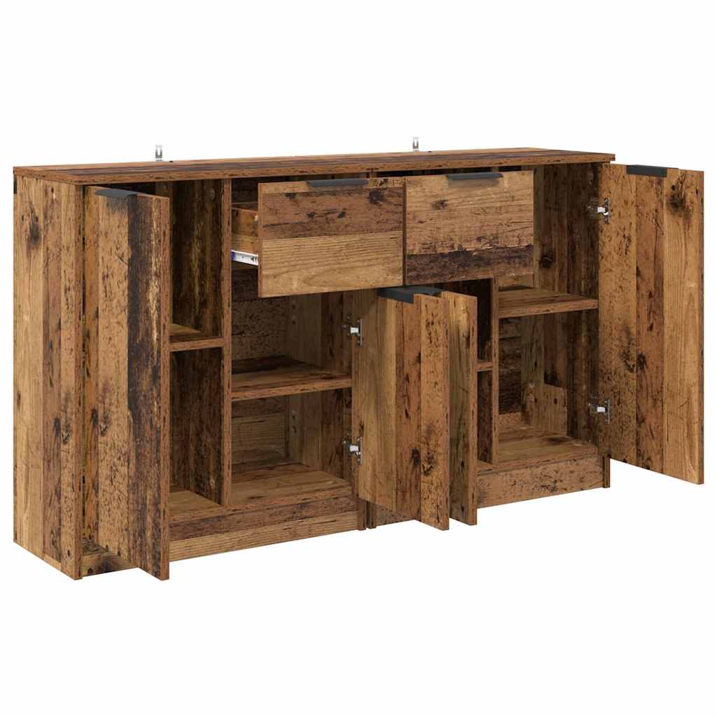 vidaXL Komody z szufladą 2 pcs Stare drewno 60 x 30 x 70 cm