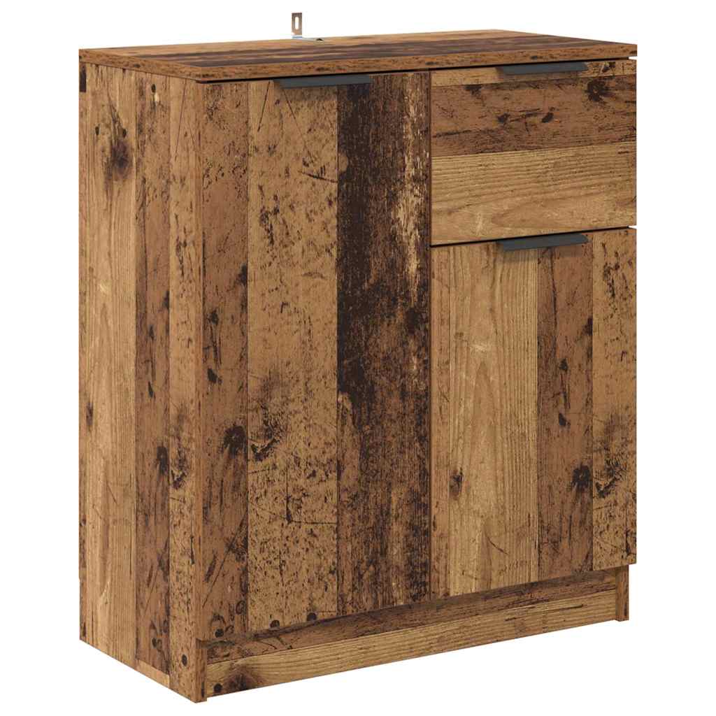 vidaXL Komody z szufladą 2 pcs Stare drewno 60 x 30 x 70 cm