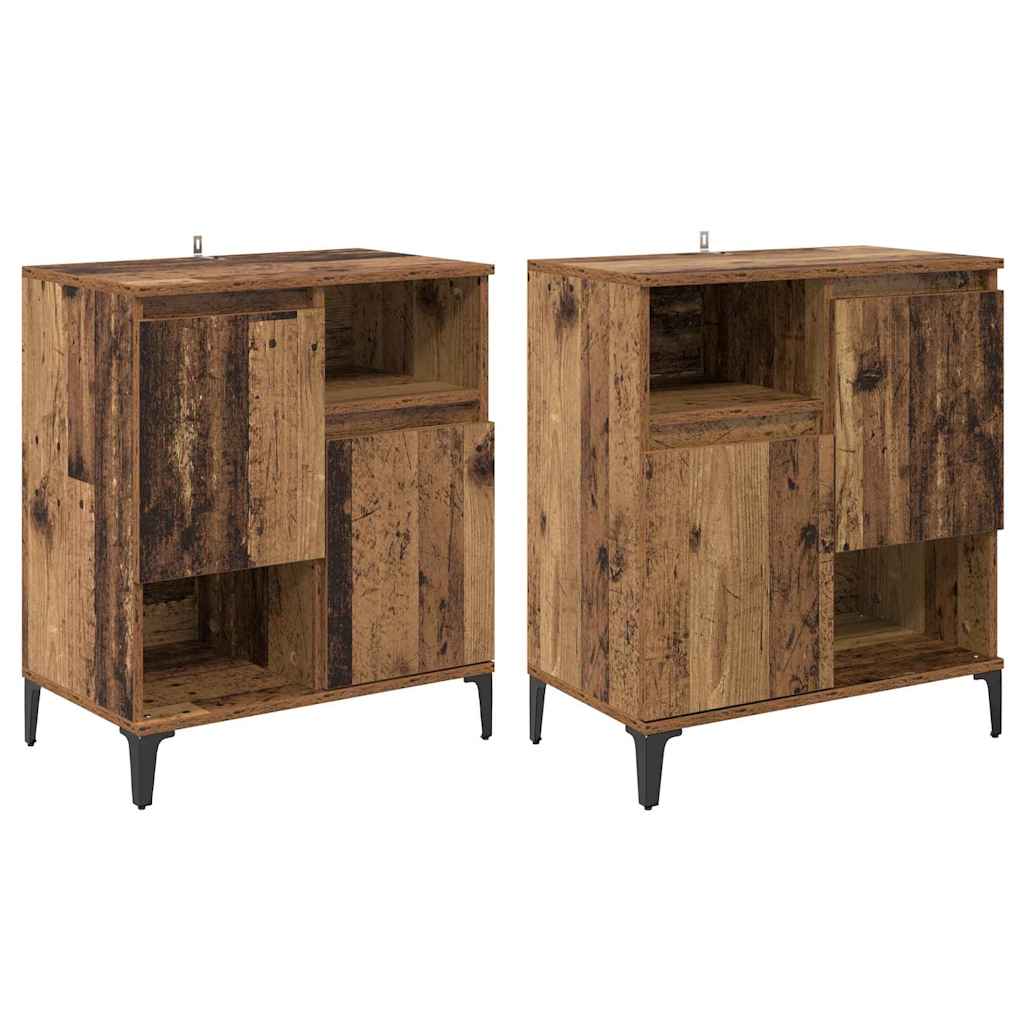 vidaXL Komody 2 pcs Stare drewno 60 x 35 x 70 cm