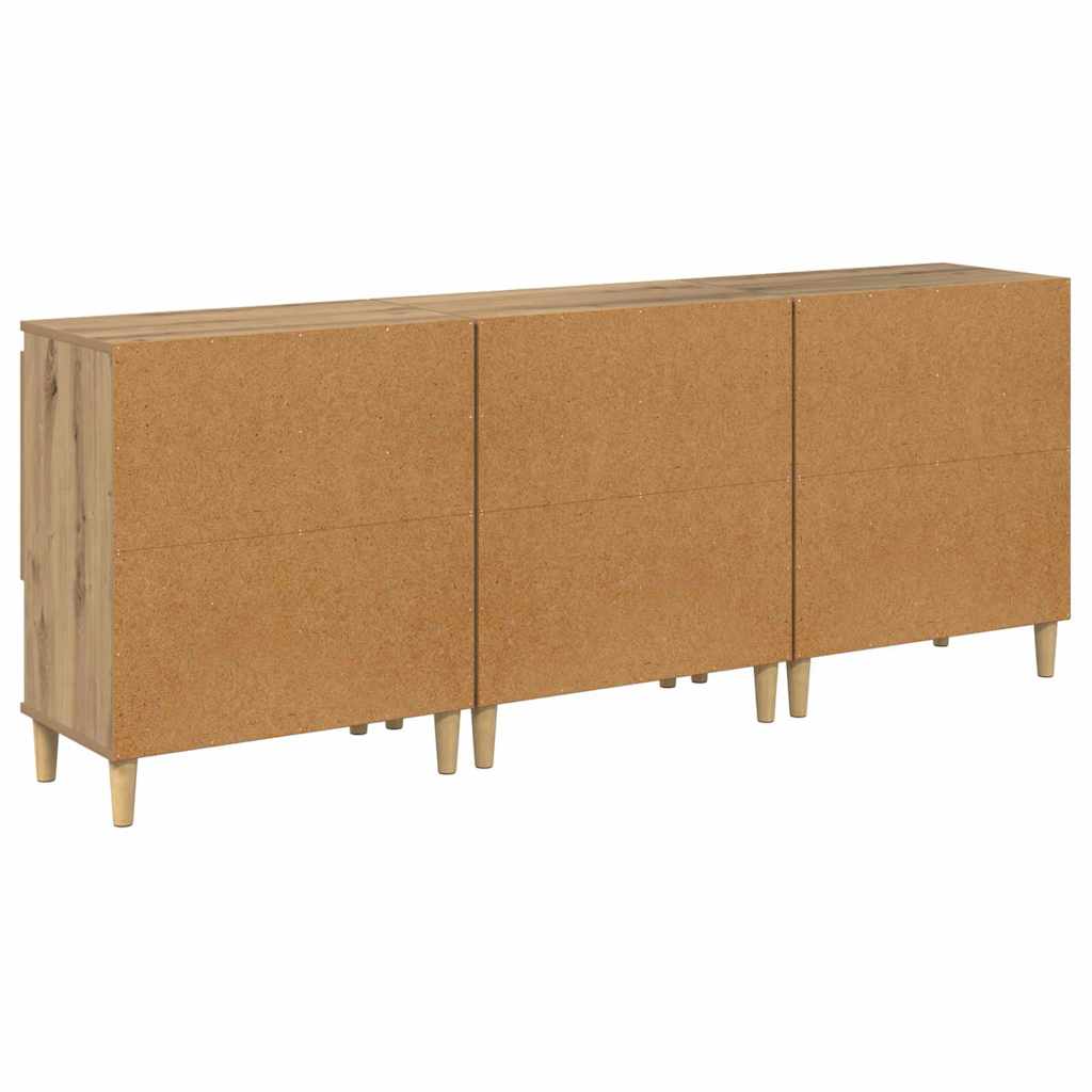 vidaXL Komody 3 pcs Dąb rzemieślniczy 60 x 35 x 70 cm