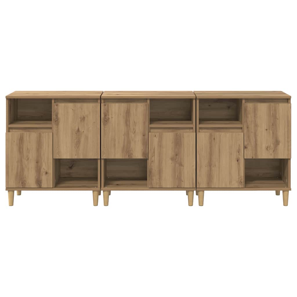 vidaXL Komody 3 pcs Dąb rzemieślniczy 60 x 35 x 70 cm
