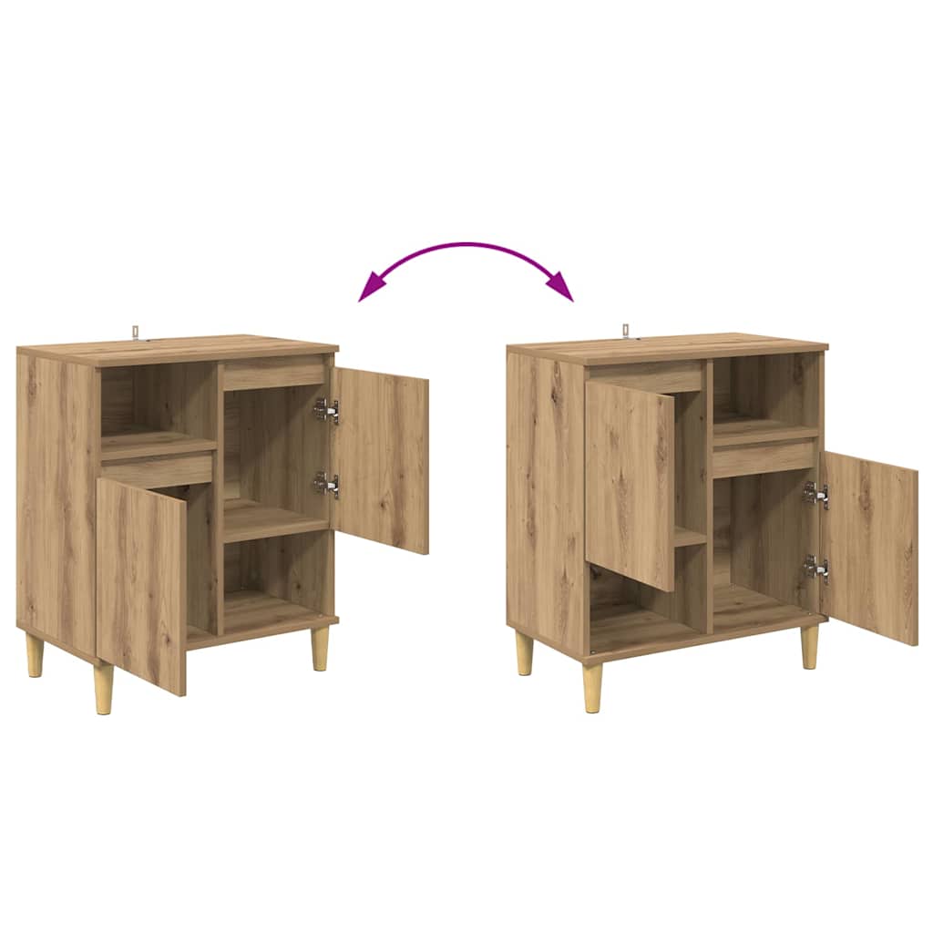 vidaXL Komody 3 pcs Dąb rzemieślniczy 60 x 35 x 70 cm