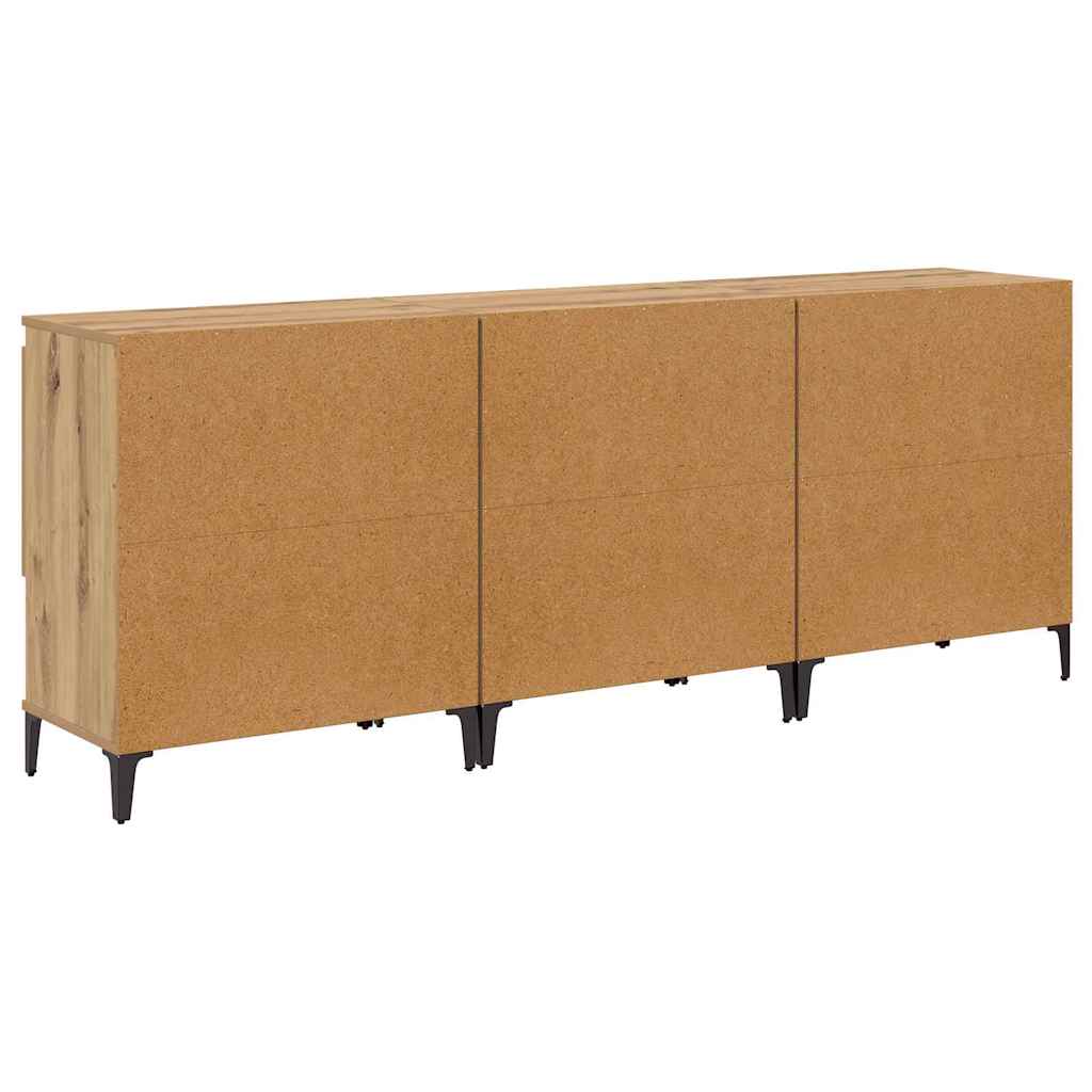 vidaXL Komody 3 pcs Dąb rzemieślniczy 60 x 35 x 70 cm