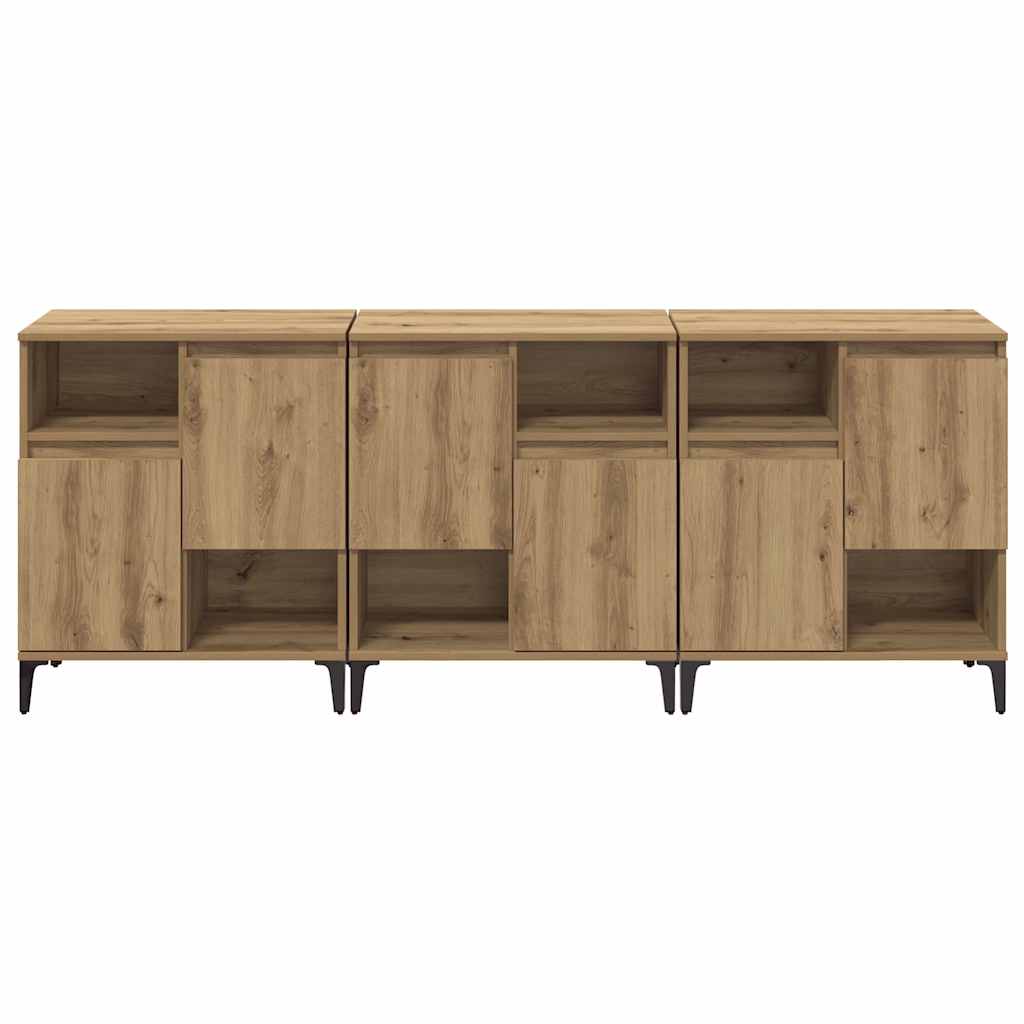 vidaXL Komody 3 pcs Dąb rzemieślniczy 60 x 35 x 70 cm