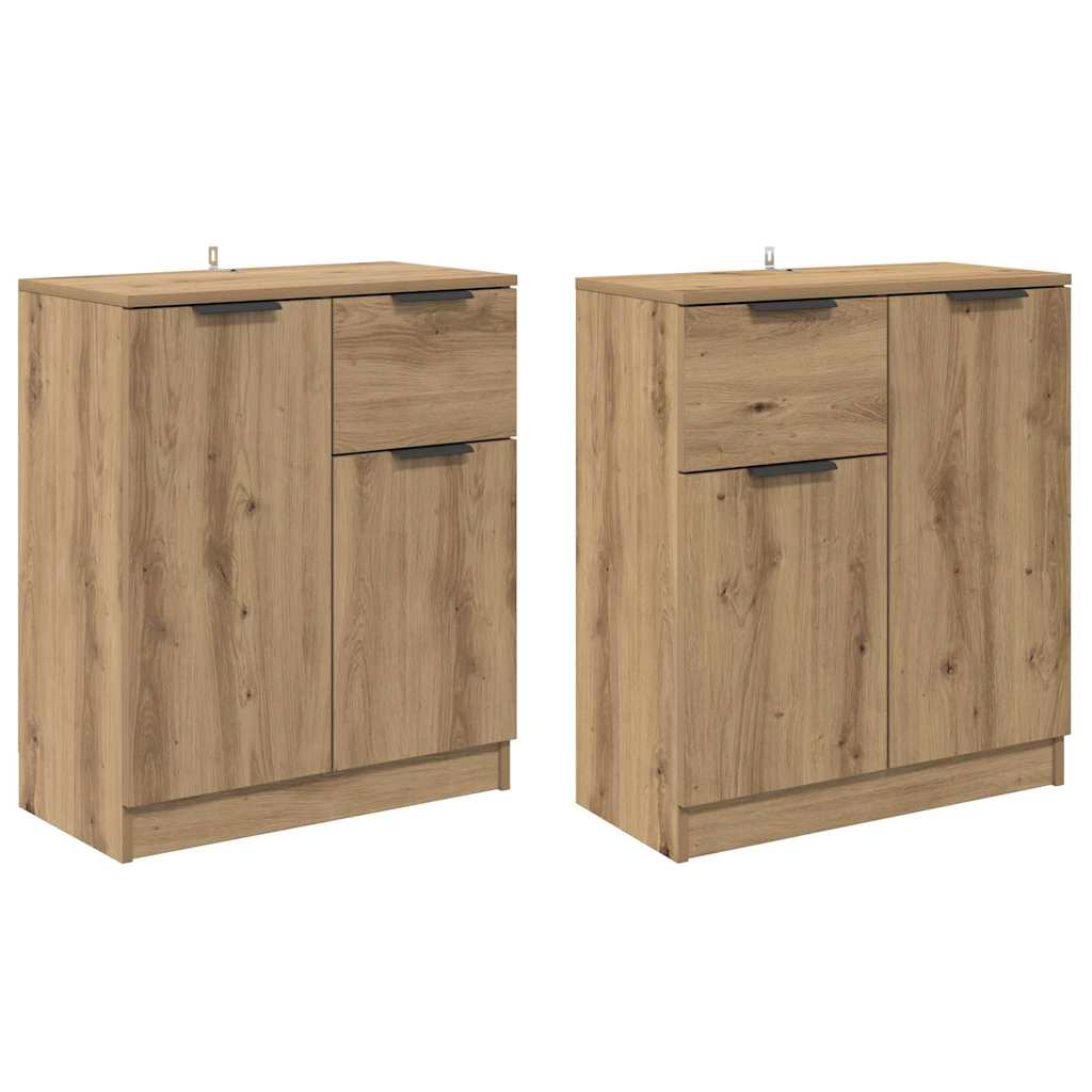 vidaXL Komody 2 pcs Dąb rzemieślniczy 60 x 30 x 70 cm