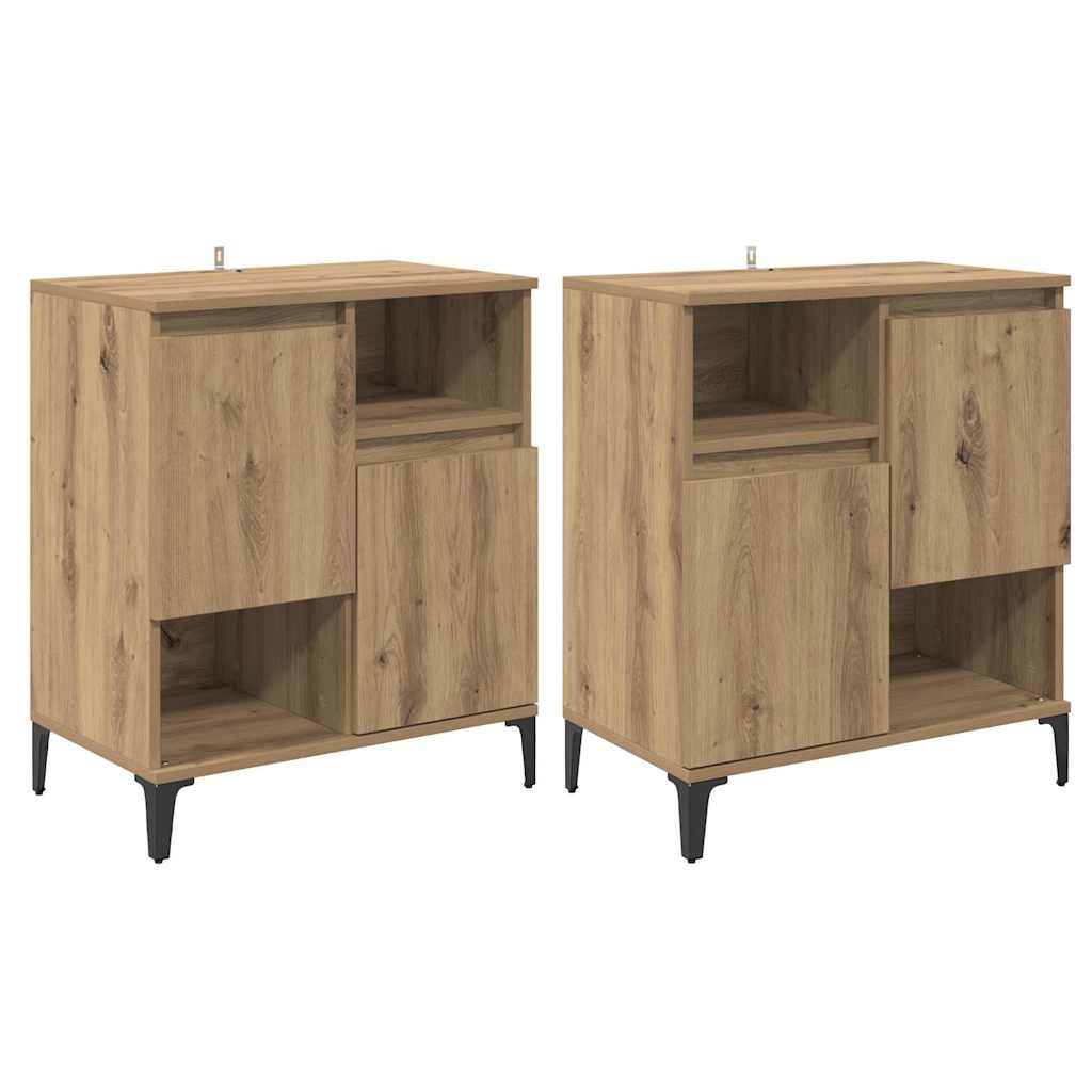 vidaXL Komody 2 pcs Dąb rzemieślniczy 60 x 35 x 70 cm
