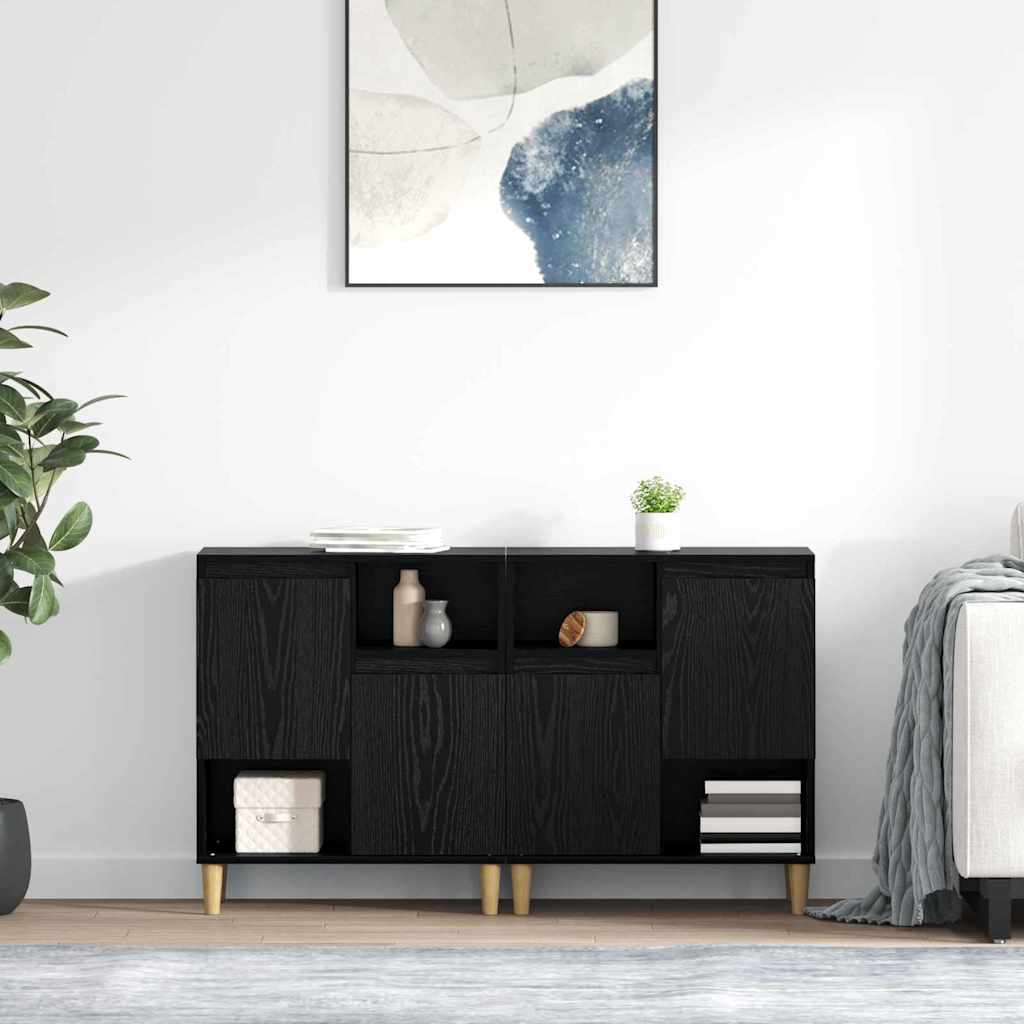 vidaXL Komody 2 pcs Czarny Dąb 60 x 35 x 70 cm Materiał drewnopochodny