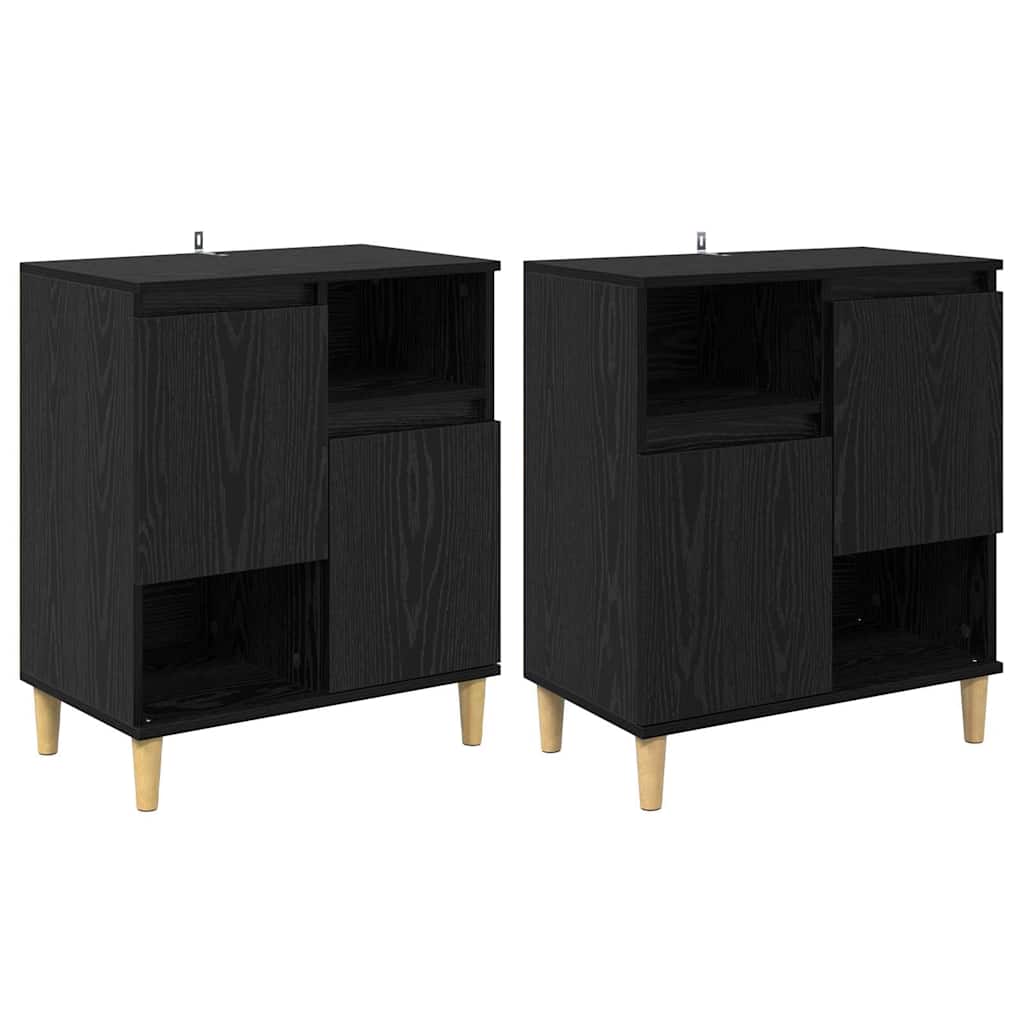 vidaXL Komody 2 pcs Czarny Dąb 60 x 35 x 70 cm Materiał drewnopochodny