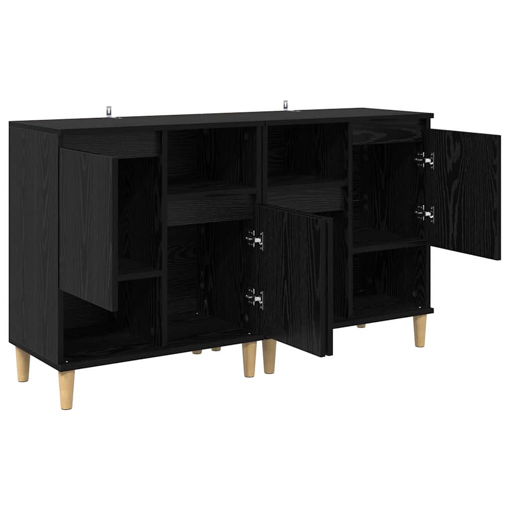 vidaXL Komody 2 pcs Czarny Dąb 60 x 35 x 70 cm Materiał drewnopochodny