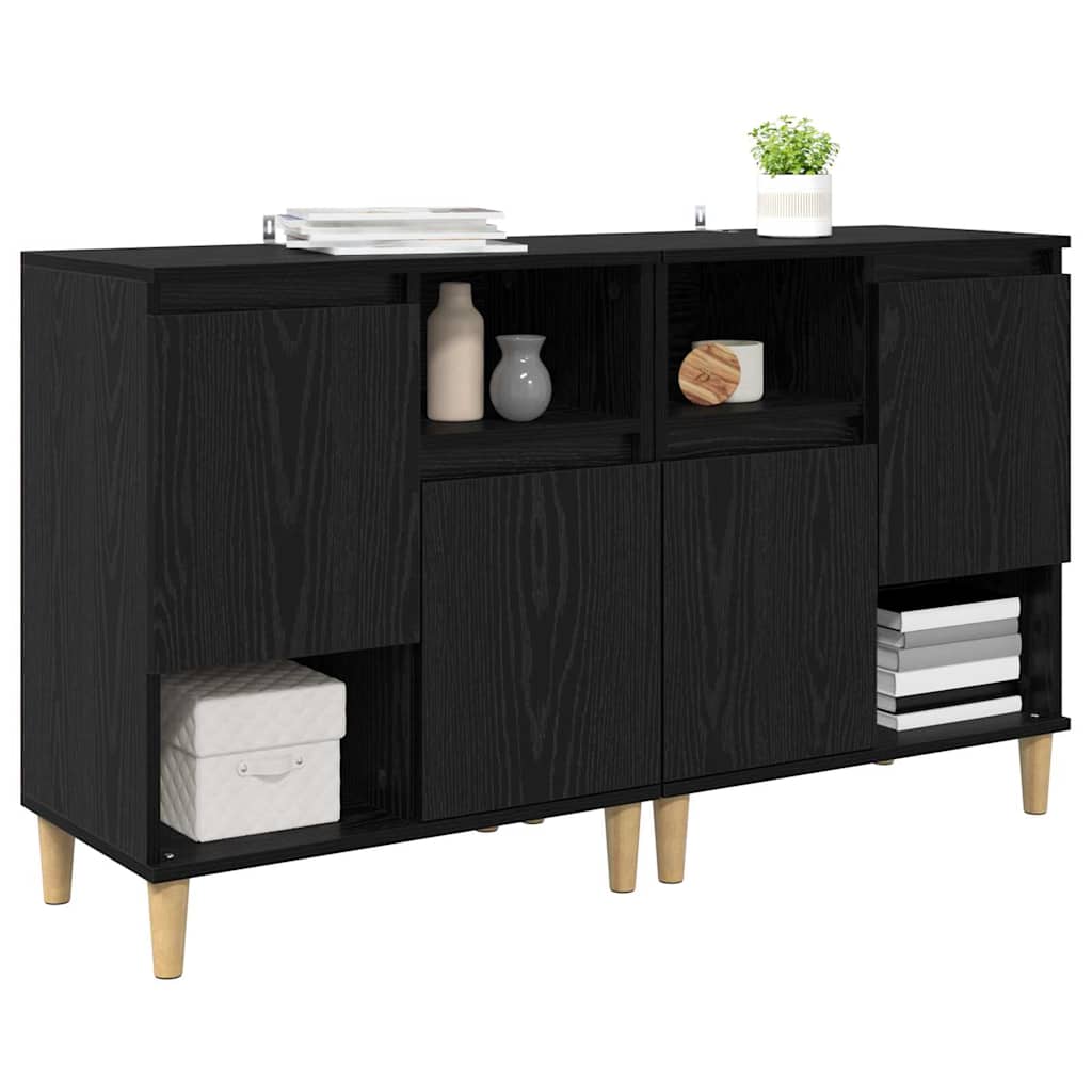 vidaXL Komody 2 pcs Czarny Dąb 60 x 35 x 70 cm Materiał drewnopochodny