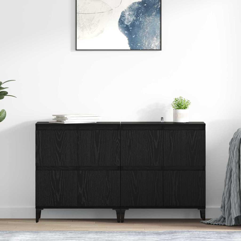 vidaXL Komody 2 pcs Czarny Dąb 60 x 35 x 70 cm Materiał drewnopochodny