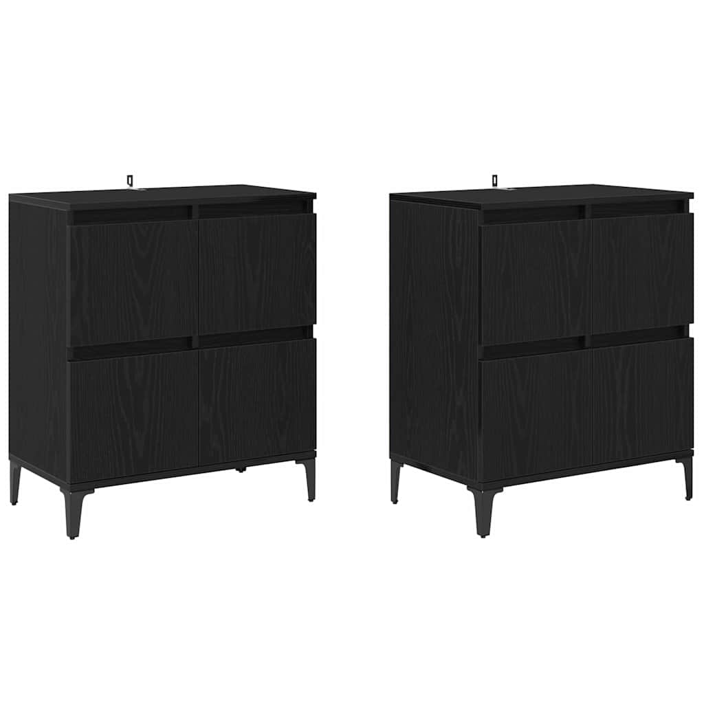 vidaXL Komody 2 pcs Czarny Dąb 60 x 35 x 70 cm Materiał drewnopochodny