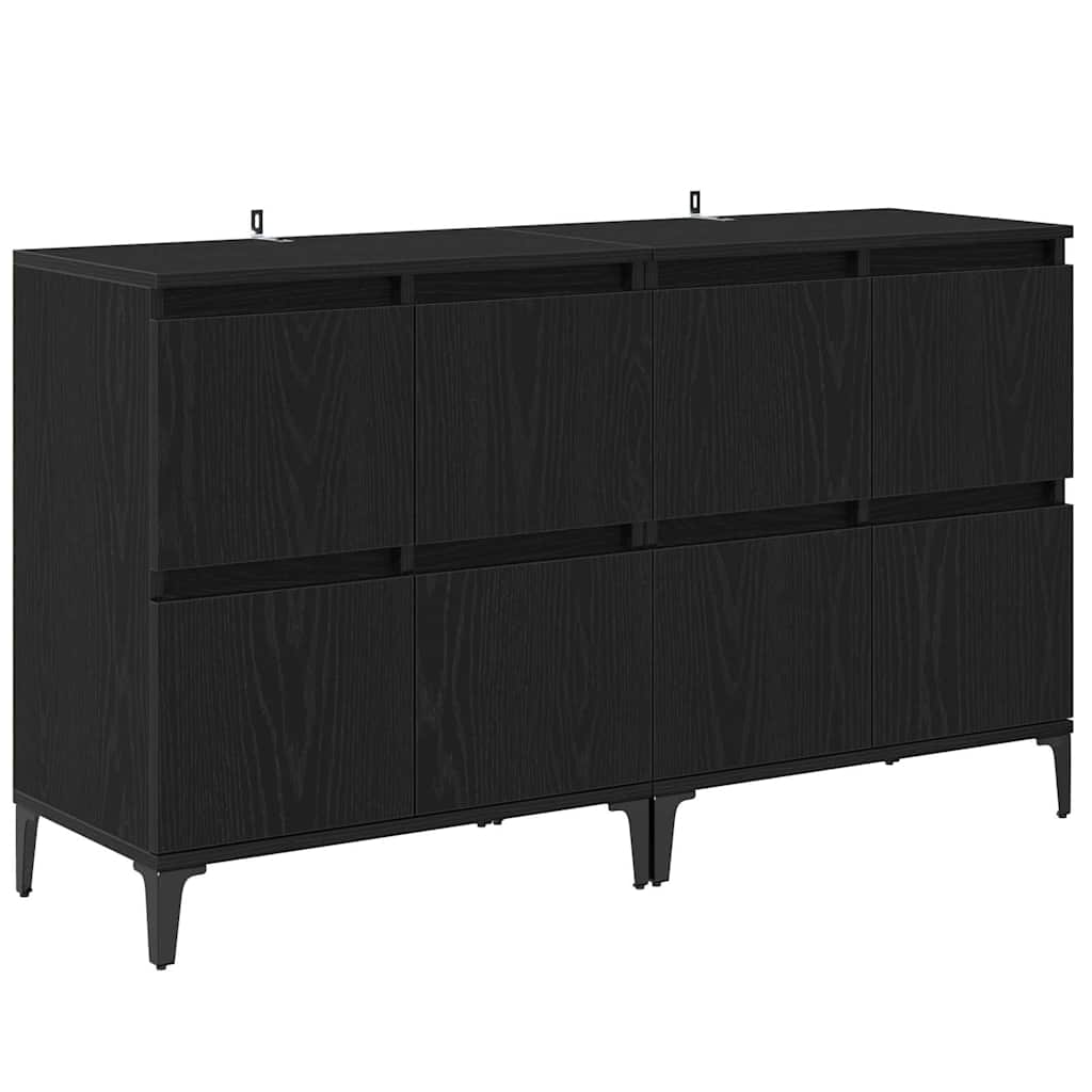 vidaXL Komody 2 pcs Czarny Dąb 60 x 35 x 70 cm Materiał drewnopochodny
