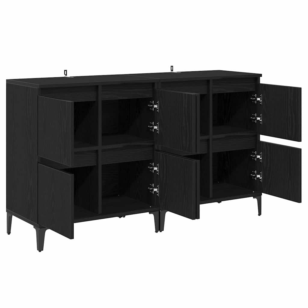 vidaXL Komody 2 pcs Czarny Dąb 60 x 35 x 70 cm Materiał drewnopochodny