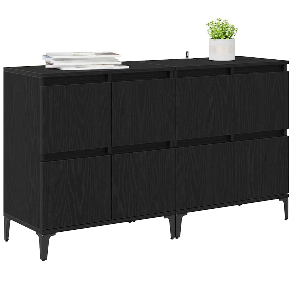vidaXL Komody 2 pcs Czarny Dąb 60 x 35 x 70 cm Materiał drewnopochodny