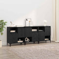 vidaXL Komody 3 pcs Czarny Dąb 60 x 35 x 70 cm Materiał drewnopochodny